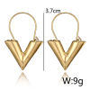 Image de Boucles d'Oreilles Simple Argent Mat Forme V 3.7cm, 1 Paire