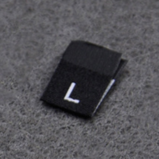 1 パケット ( 100 個/パケット） サイズ L テリレン 衣料用ラベル タグ 黒 の画像