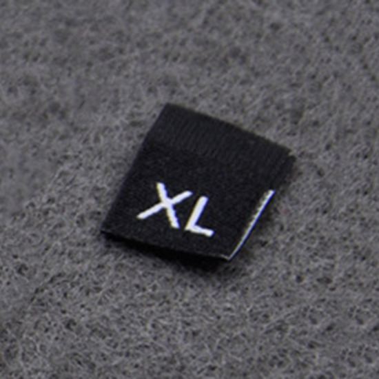 1 パケット ( 100 個/パケット） サイズ XL テリレン 衣料用ラベル タグ 黒 の画像