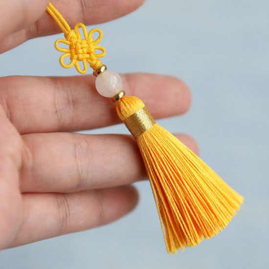 Image de 1 Pièce Pendentifs d'Embellissement Franges en Polyester Nœuds chinois Mauve 12cm