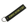 Imagen de 1 Unidad Terylene Sencillo Llaveros Tono de Plata Azul Rectángulo Mensaje " REMOVE BEFORE FLIGHT " 13cm x 3cm