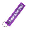 Imagen de 1 Unidad Terylene Sencillo Llaveros Tono de Plata Azul Rectángulo Mensaje " REMOVE BEFORE FLIGHT " 13cm x 3cm