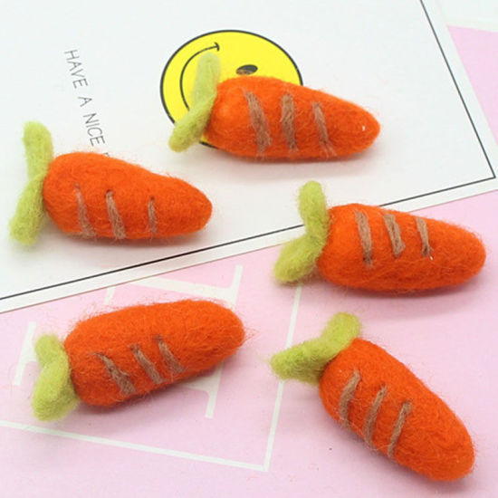1 個 フェルト DIY手作りクラフト素材アクセサリー キャロット 橙赤色 の画像