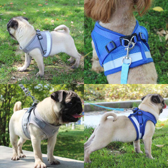 1 Piece Polyester Pet Vest Chest Strap Traction Rope Leash Harness Red Size L の画像