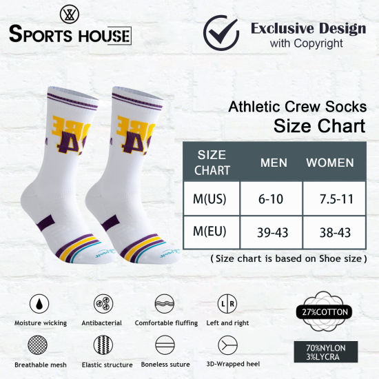 Image de Blanc - Chaussettes Sport Multifonction Antidérapantes Respirantes Pour Homme Numéro Taille M （39-43）, 3 Paires