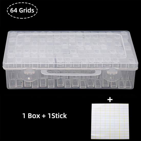 64マス ABS 収納ボックス・バスケット 長方形 クリア色 22.5cm x 13.5cm、 1 個 の画像