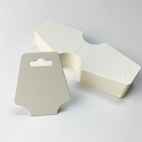 Paper Jewelry Necklace Display Card White Geometric 12cm x 5cm, 1 Packet ( 100 PCs/Packet) の画像
