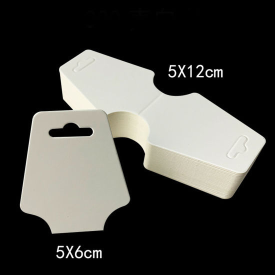 Paper Jewelry Necklace Display Card White Geometric 12cm x 5cm, 1 Packet ( 100 PCs/Packet) の画像