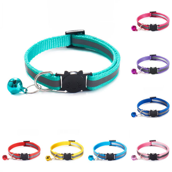 ポリプロピレン ペットチョーカーネックレス アクセサリー 首飾り  薄ピンク 鈴 1 個 の画像