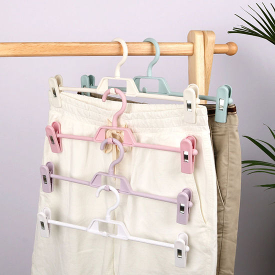 ABS 多機能ズボン用ハンガー 白 34cm x 14.5cm, 5 個 の画像