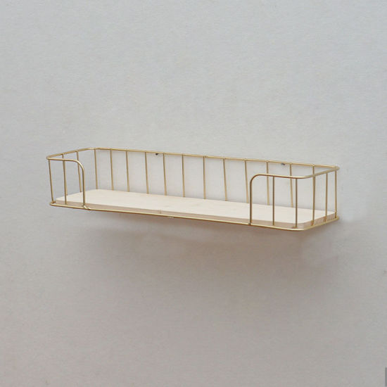 Image de Golden - Étagère de rangement murale en fer et en bois, 45 x 13 cm, 1 pièce