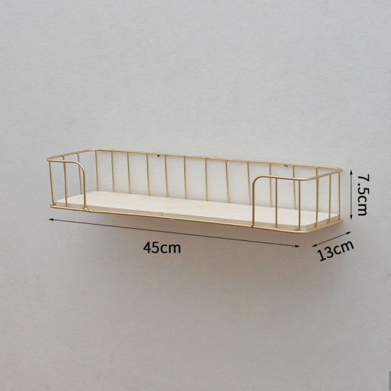 Image de Golden - Étagère de rangement murale en fer et en bois, 45 x 13 cm, 1 pièce