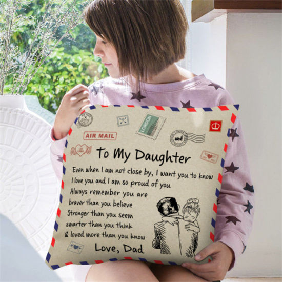 ベージュ-Grandma To Granddaughterメッセージレター封筒ピーチスキンベルベットピローケーススローピローカバーアニバーサリーギフト45x45cm、1 個 の画像
