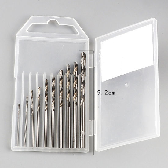 Image de Foret hélicoïdal à main en Acier Argent Mat 9.2cm x 5cm, 1 Boîte ( 10 Pcs/Kit)