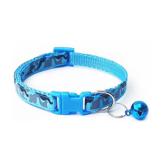Image de Skyblue - Colliers De Chien Réglables En Polyester Camouflage Avec Accessoires Pour Animaux De Compagnie Bell 20 Cm De Long, 1 Pièce