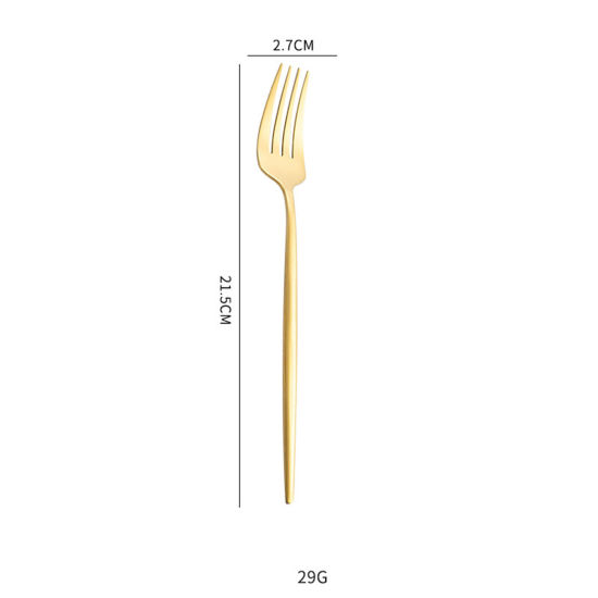 ゴールデン-410ステンレス鋼フォーク食器ギフト21.5x2.7cm、1個 の画像