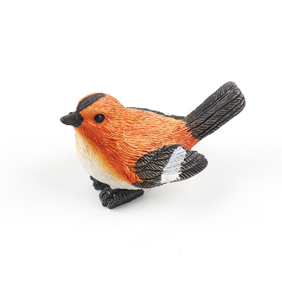 Image de Orange - Décoration miniature de paysage miniature d'oiseau de simulation de résine 6.8x4x4.3cm, 1 pièce