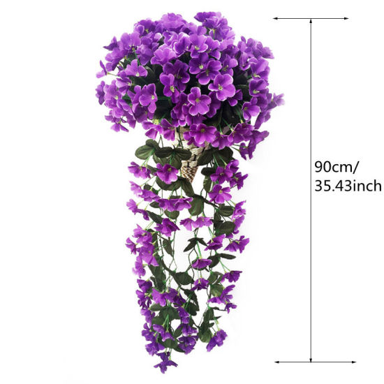 Image de Rouge - Fleurs Violet Vine en Faux Soie Simulation Décoration de la Maison 90cm de long, 1 Bouquet