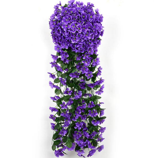 Image de Violet bleu - Fleurs de simulation en fausse soie Violet Vine Décoration de la maison 90 cm de long, 1 bouquet