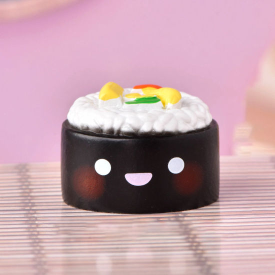 Image de Noir - Décoration Miniature Micro Paysage en Résine Sushi Mignon 3.2x2.4cm, 1 Pièce