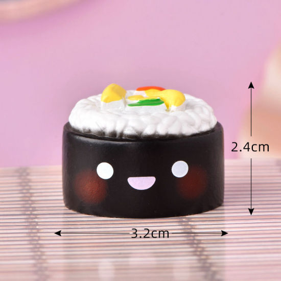 Image de Noir - Décoration Miniature Micro Paysage en Résine Sushi Mignon 3.2x2.4cm, 1 Pièce