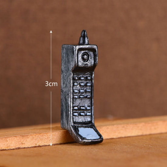 Image de Noir - 13 Téléphone Rétro Décoration Miniature Micro Paysage en Résine 3cm de long, 1 Pièce