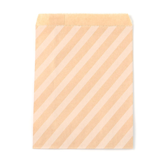 Imagen de Bolsa de Papel Papel de Marrón Kraft de Rectángulo , kraftpaper Raya Patrón 18cm 13cm 1 Paquete (Aprox 25 PCs/Paquete)