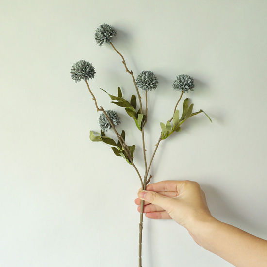 Image de Bleu - Décoration de maison de fleurs de pissenlit de simulation de fausse soie 51,5 cm de long, 1 pièce