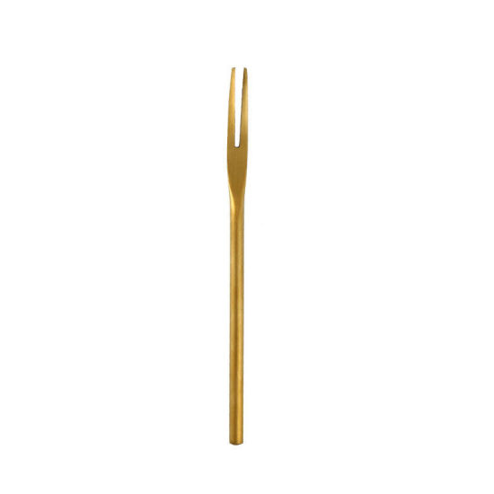 Image de Golden - Fourchette à fruits à poncer en acier inoxydable 304 13x0,7 cm, 1 pièce