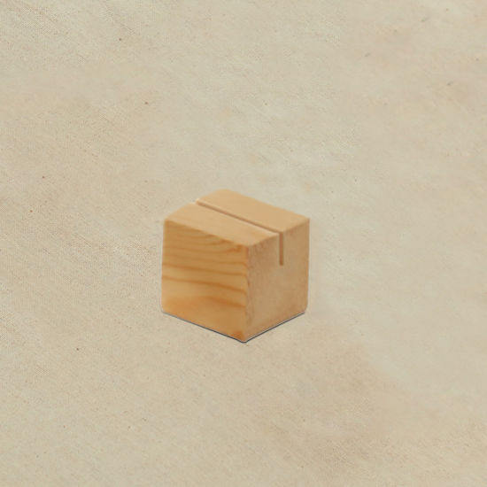 Image de 1 Pièce Présentoirs à Bijoux en Bois Naturel Cube 3cm x 3cm