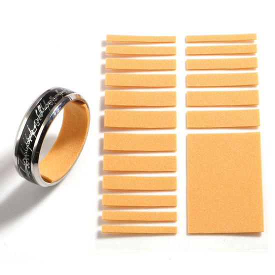 Image de Outils à Bijoux en Eponge & Silicone Ajusteur de Bague Jaune Coller sur 17.6cm x 11cm, 2 Pièces