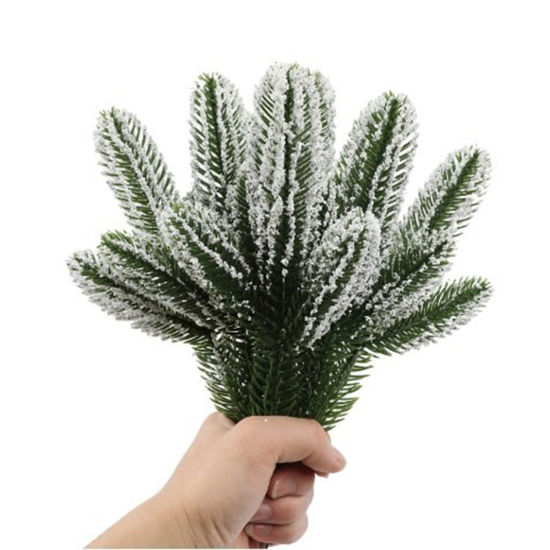 6 PCs Plastic Artificial Flower Pine Needles Green 26cm の画像