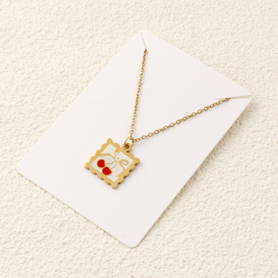 Image de 100 Sheets Paper Jewelry Display Card White Rectangle 9cm x 6cm