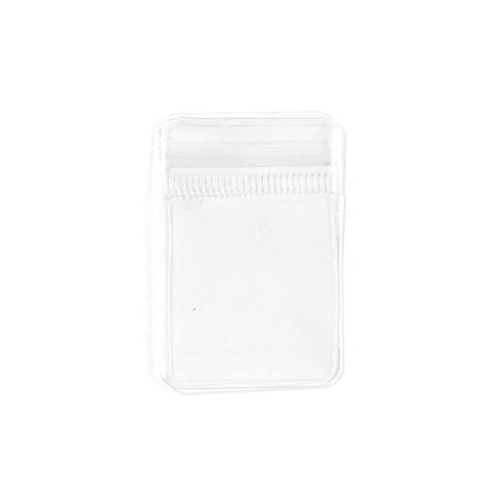 Image de 50 Pcs Sachets Auto-Adhésifs Zippés Fermeture Eclair en PVC Rectangle Transparent (Espace Utilisable: 4.5x3.5cm) 6cm x 4cm