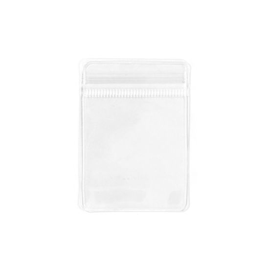 Image de 50 Pcs Sachets Auto-Adhésifs Zippés Fermeture Eclair en PVC Rectangle Transparent (Espace Utilisable: 5.5x4.5cm) 7cm x 5cm
