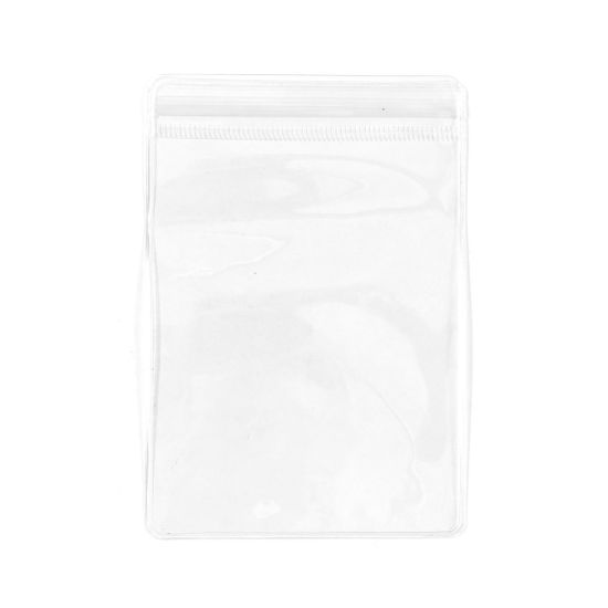 Image de 50 Pcs Sachets Auto-Adhésifs Zippés Fermeture Eclair en PVC Rectangle Transparent (Espace Utilisable: 11.5x8.5cm) 13cm x 9cm