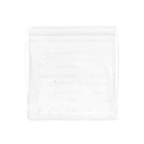Image de 50 Pcs Sachets Auto-Adhésifs Zippés Fermeture Eclair en PVC Rectangle Transparent (Espace Utilisable: 10x9.5cm) 11cm x 10.5cm