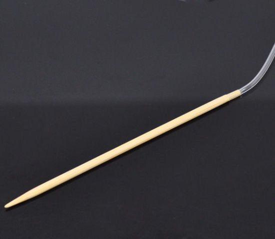 Image de (US2 2.75mm) Aiguilles Circulaire en Bambou Couleur Naturelle 50cm long, 1 Paire