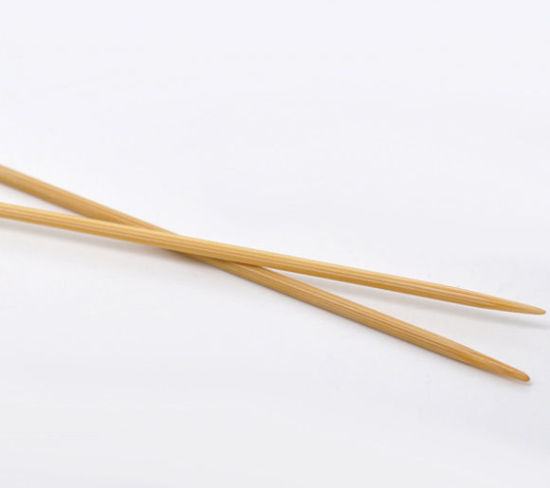 Image de (US0 2.0mm) Aiguilles à Tricoter Unique Point en Bambou Couleur Naturelle 34cm long, 1 Kit ( 2 Pcs/Kit)