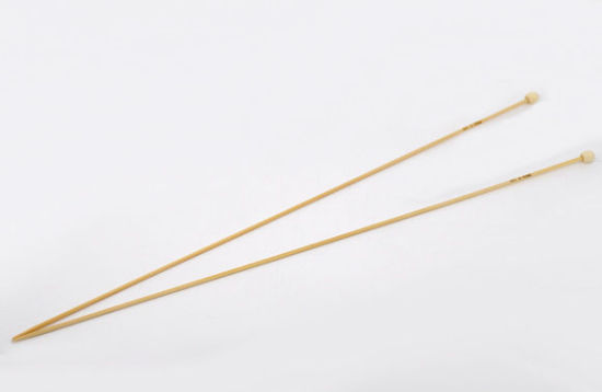 Image de (US1 2.25mm) Aiguilles à Tricoter Unique Point en Bambou Couleur Naturelle 34cm long, 1 Kit ( 2 Pcs/Kit)