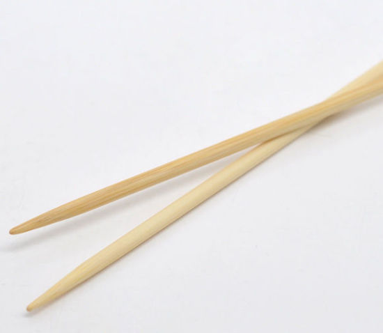 Image de (US2 2.75mm) Aiguilles à Tricoter Unique Point en Bambou Couleur Naturelle 34cm long, 1 Kit ( 2 Pcs/Kit)