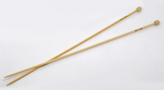 Image de (US5 3.75mm) Aiguilles à Tricoter Unique Point en Bambou Couleur Naturelle 34cm long, 1 Kit ( 2 Pcs/Kit)