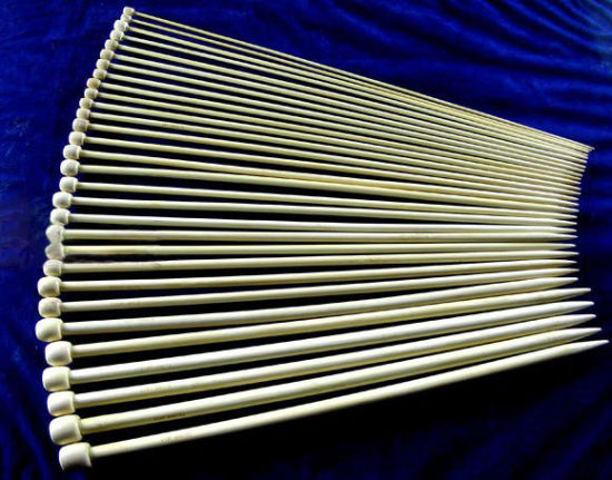 Image de (US15-0 10.0mm-2.0mm) Aiguilles à Tricoter Unique Point en Bambou Couleur Naturelle 33-34cm long, 1 Kit ( 30 PCs/Kit)