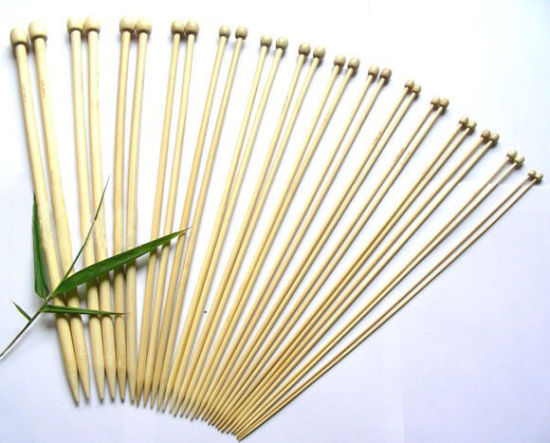 Image de (US15-0 10.0mm-2.0mm) Aiguilles à Tricoter Unique Point en Bambou Couleur Naturelle 33-34cm long, 1 Kit ( 30 PCs/Kit)