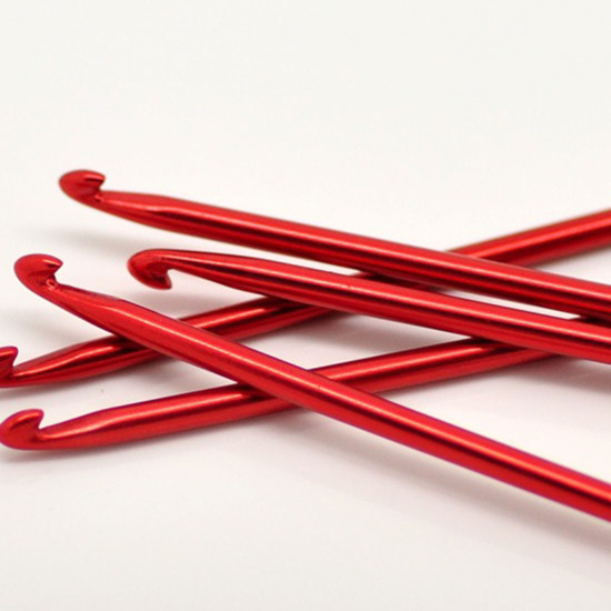 Image de Aiguilles à Tricoter Crochet en Aluminium Couleur au Hasard 2.5mm Gros, 15cm long, 5 Pcs