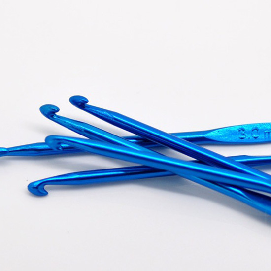 Image de Aiguilles à Tricoter Crochet en Aluminium Couleur au Hasard 3.0mm Gros, 15cm long, 5 Pcs
