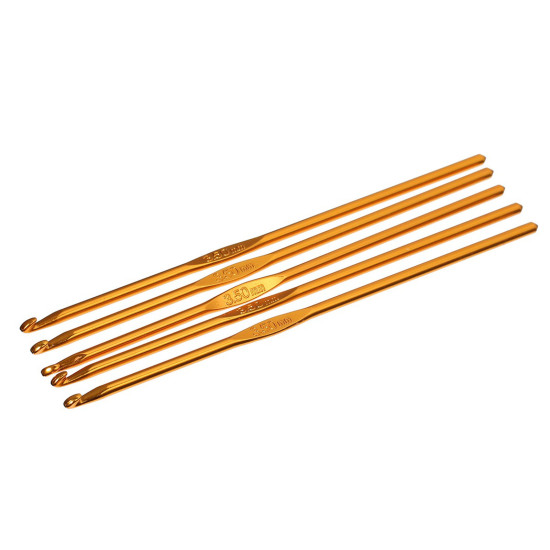 Image de Aiguilles à Tricoter Crochet en Aluminium Couleur au Hasard 3.5mm Gros, 15cm long, 5 Pcs