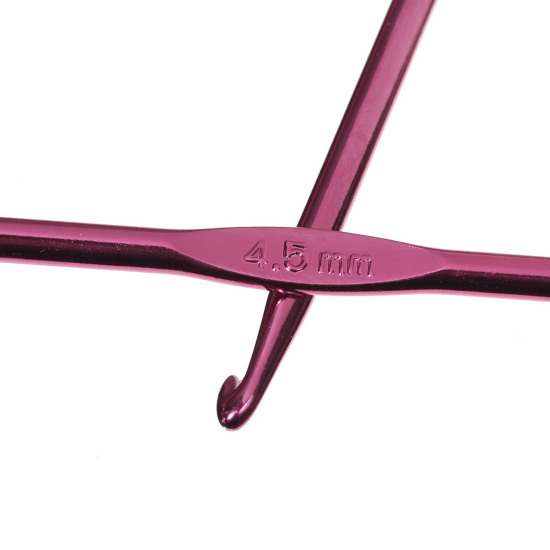 Image de Aiguilles à Tricoter Crochet en Aluminium Couleur au Hasard 4.5mm Gros, 15cm long, 5 Pcs