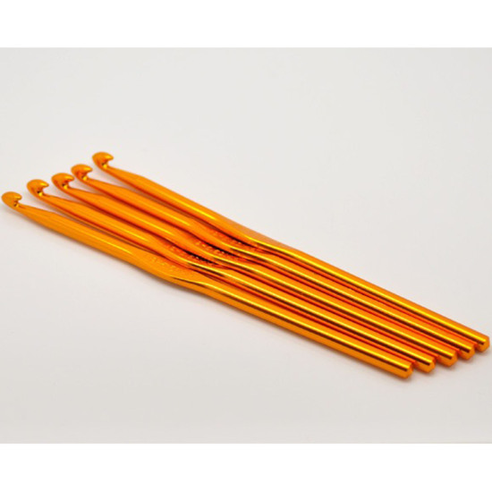 Image de Aiguilles à Tricoter Crochet en Aluminium Couleur au Hasard 5.5mm Gros, 15cm long, 5 Pcs