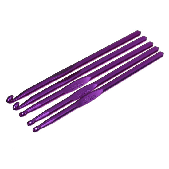 Image de Aiguilles à Tricoter Crochet en Aluminium Couleur au Hasard 6.0mm Gros, 15cm long, 5 Pcs